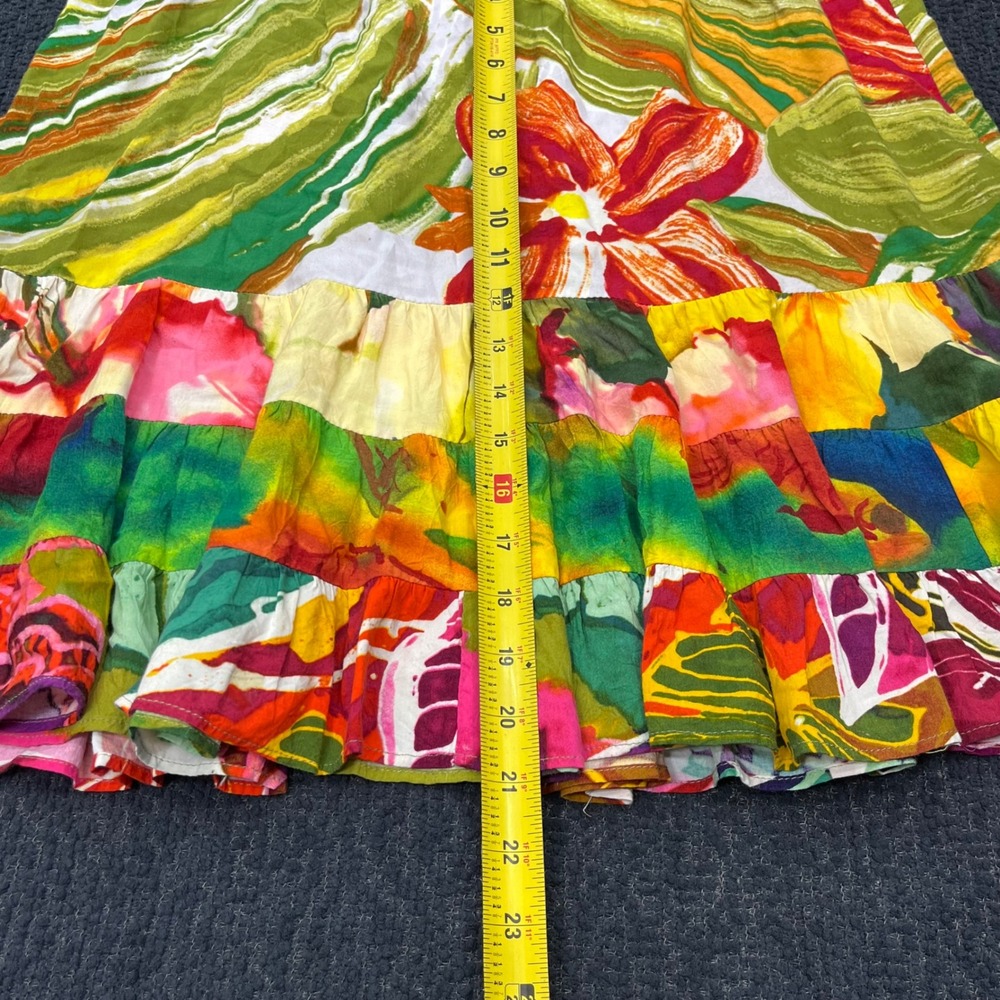 Jams World Hulabiscus Lilac Floral Tiered Ruffle Skirt XL Made in Hawaii Rayon - Picture 6 of 6